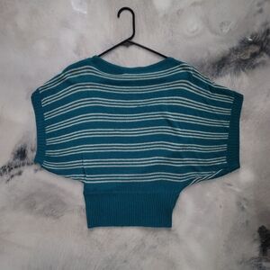 Forever 21 Teal and White Knit Sweater